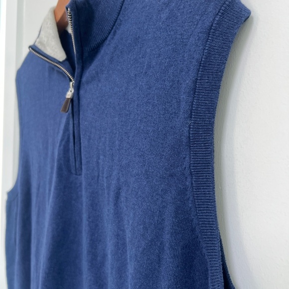 Peter Millar Cashmere Silk Cotton 1/4 Zip Vest Size Large - Picture 2 of 5